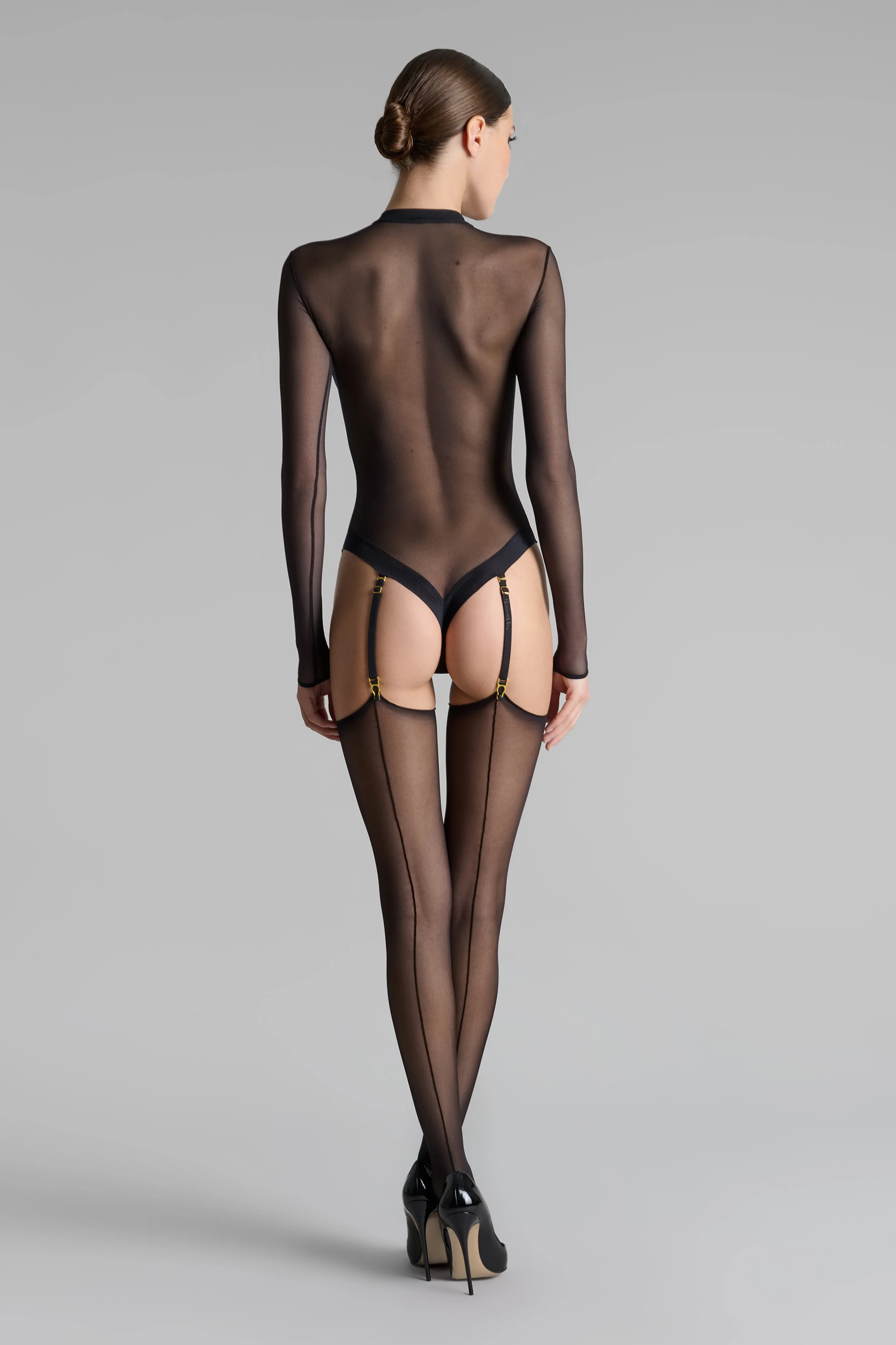 Cut and curled double seamed stockings - 20D - LEGWEAR - Image 6