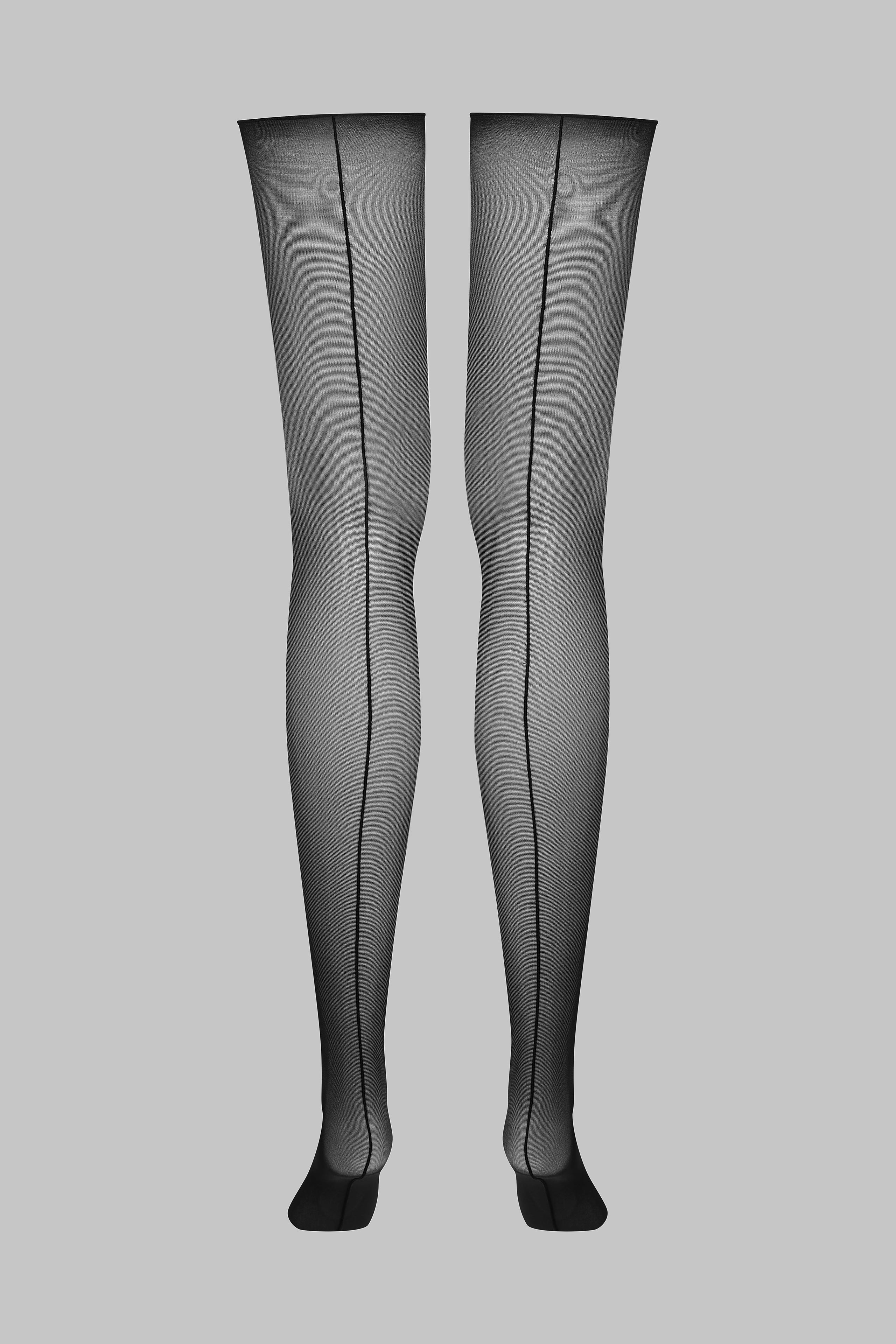 Cut and curled back seamed stockings - 20D - LEGWEAR - Image 4