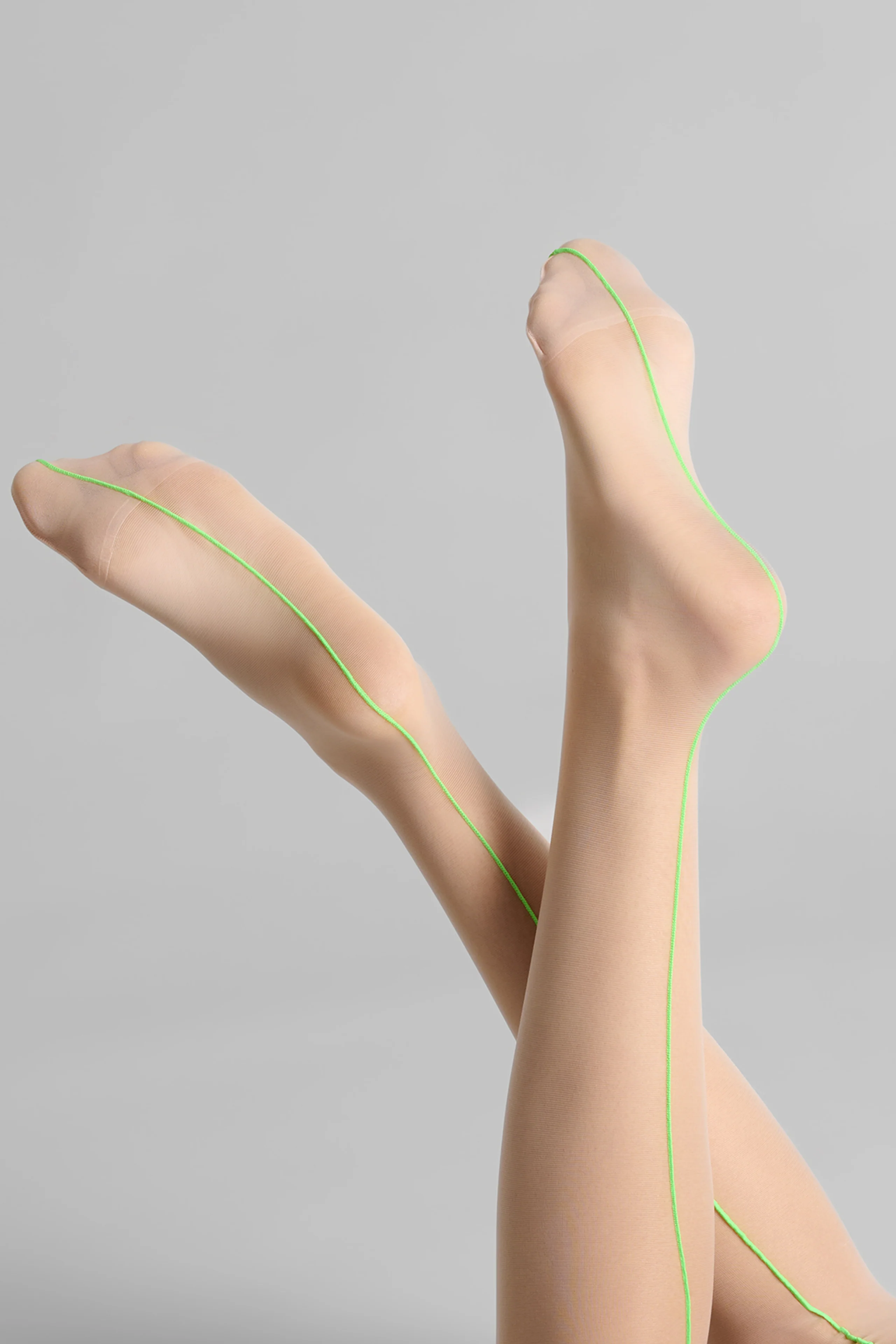 Cut and curled neon seamed stockings - 20D - LEGWEAR - Image 6