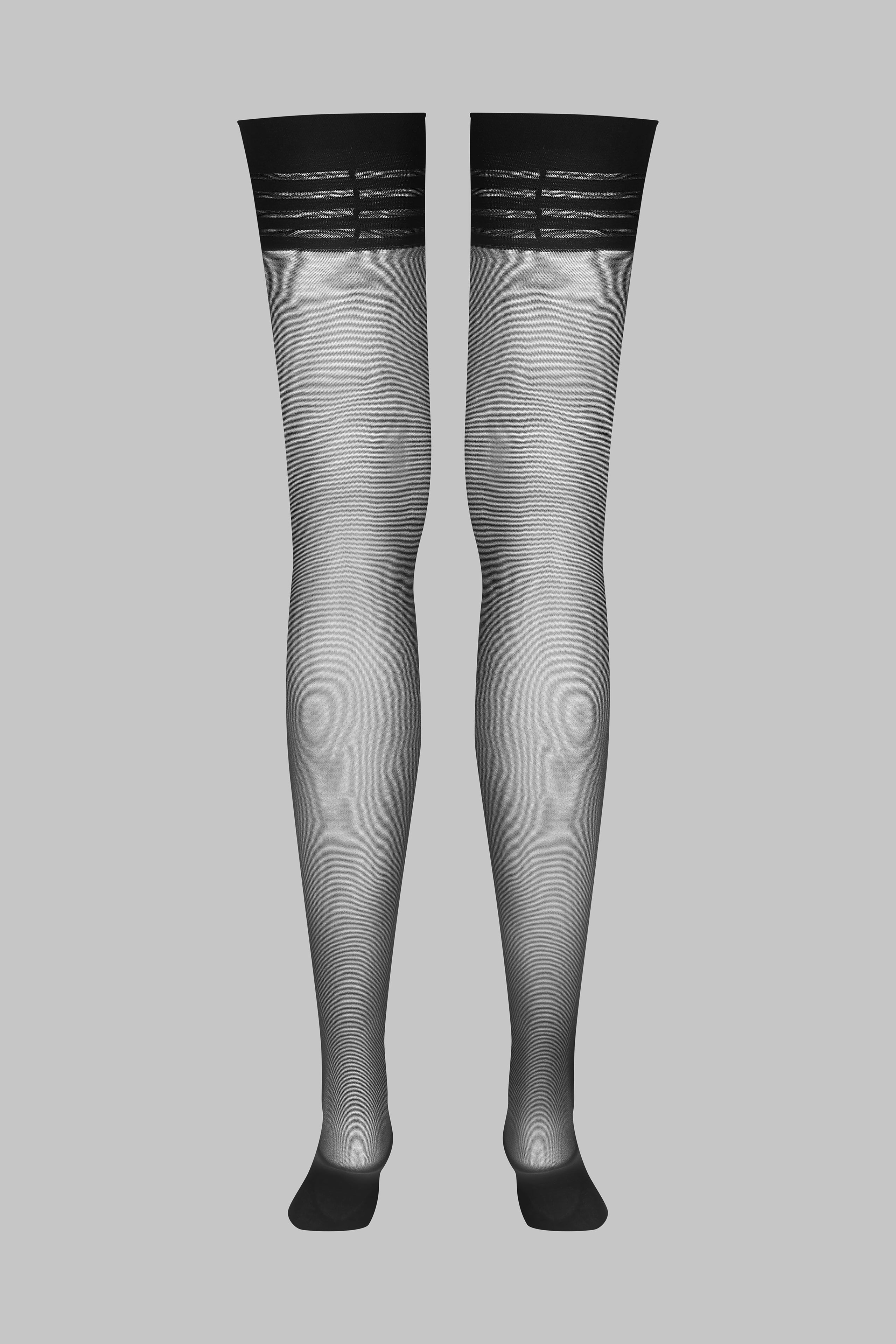 Striped garter stockings - 20D - LEGWEAR - Image 5