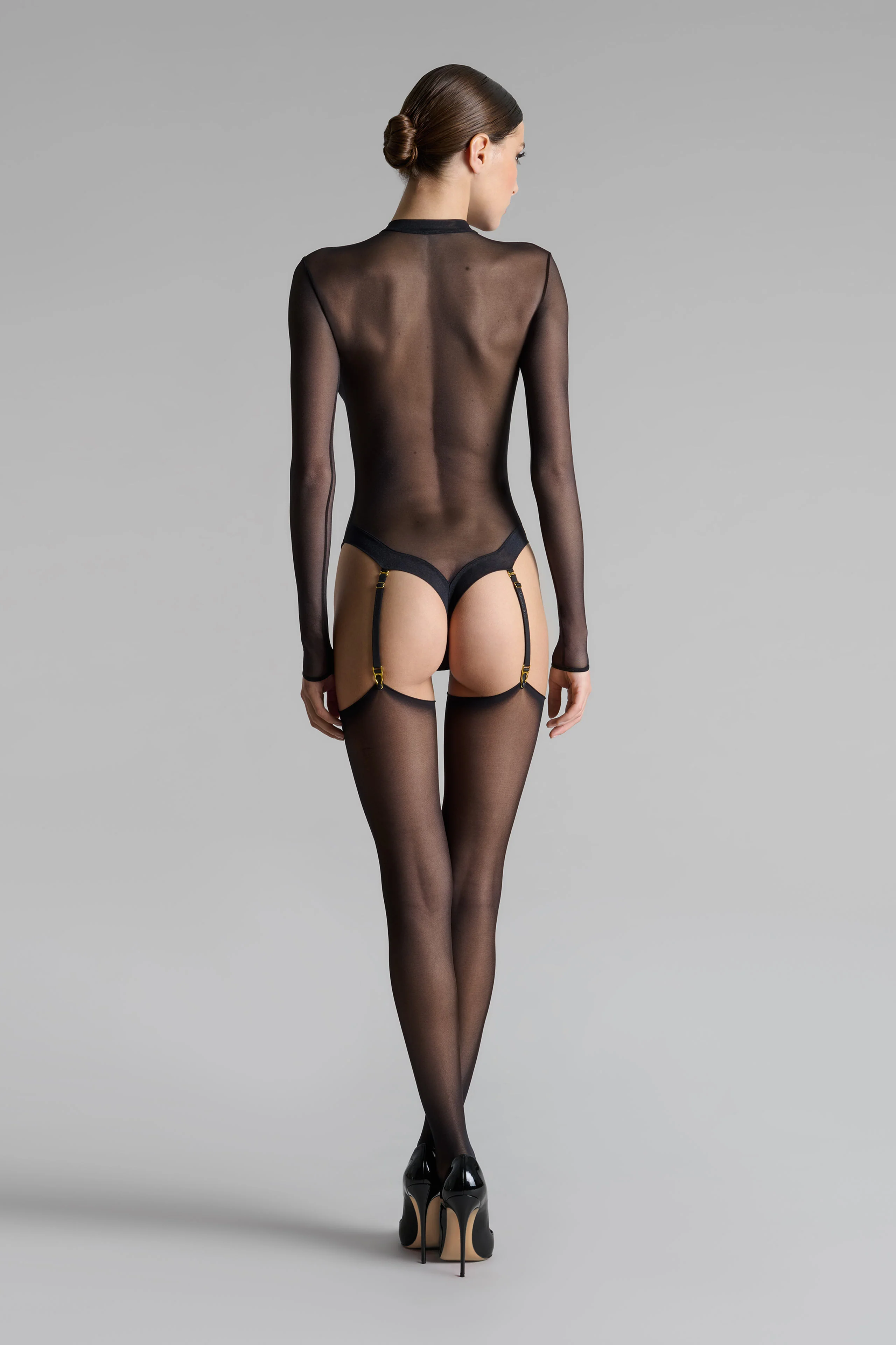 Cut and curled sheer stockings - 20D - LEGWEAR - Image 6